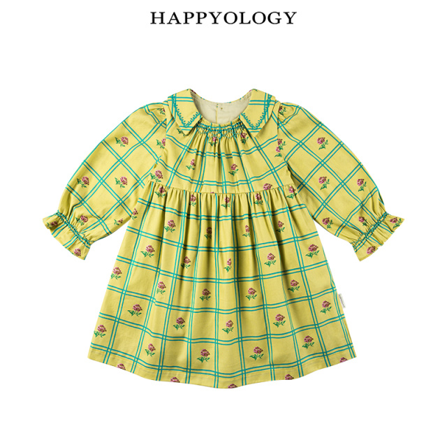 11847577.happyology英国儿童绣花复古司马克工艺女童春秋洋气长袖连衣裙