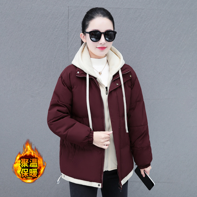 11559544.7-CHAOY秋冬上新女款保暖假两件宽松潮流洋气连帽休闲棉衣【7-CHAOY女装1】