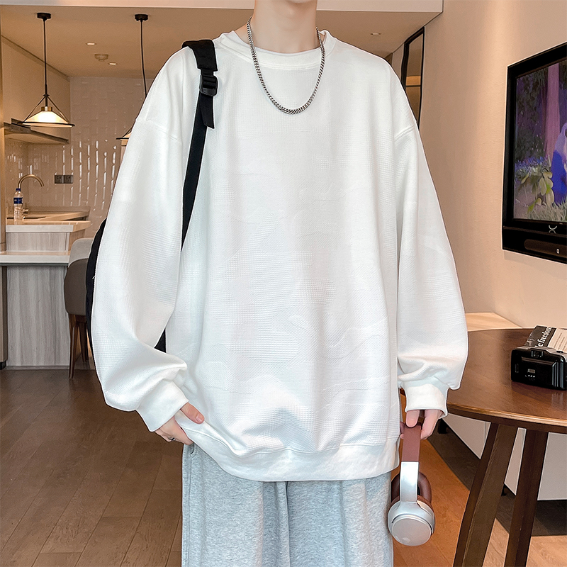11567117.淘贝鼠春秋上新男款提花针织潮流宽松痞帅休闲圆领卫衣【淘贝鼠男装1】