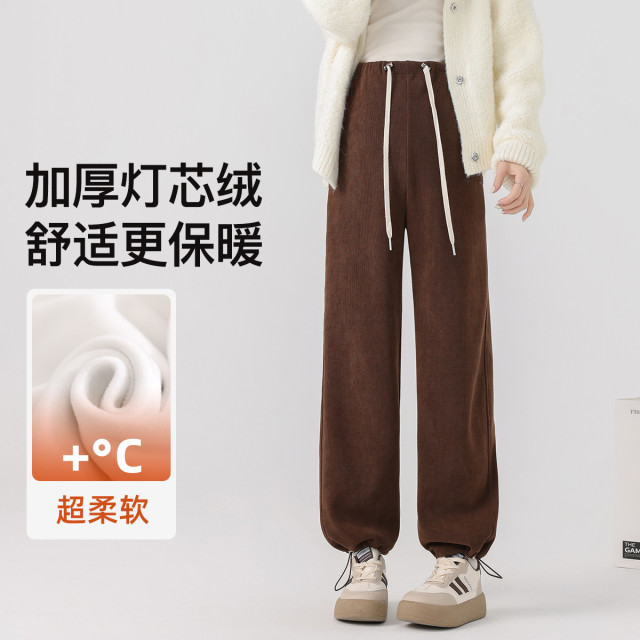 12999728.十月名裳孕妇裤秋冬季外穿加绒休闲运动束脚裤冬款保暖卫裤灯芯绒无托腹长裤