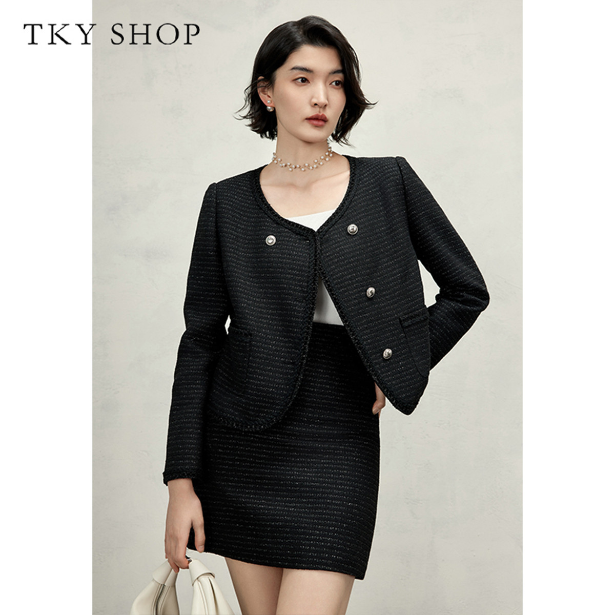 11570382.【专柜同款】TKYSHOP短款小香风外套2025年春季款