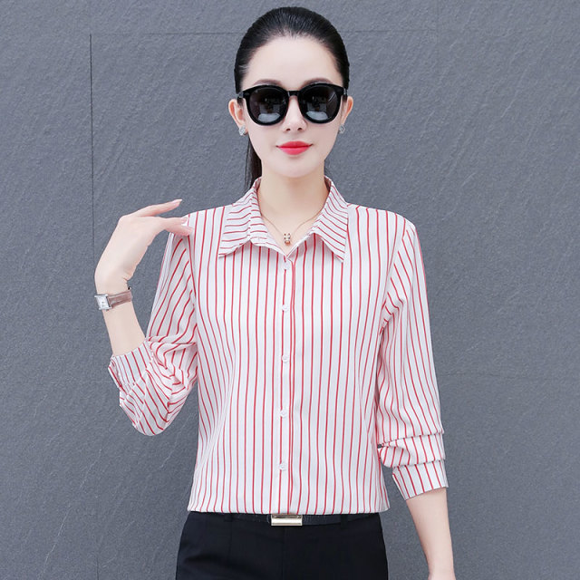 11577281.7-CHAOY春秋上新女款竖条纹职业装气质时髦长袖衬衫【7-CHAOY女装1】