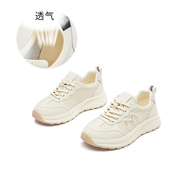 11577916.墨斯本发泡底真皮阿甘鞋女2025春季新款厚底运动女鞋休闲老爹鞋百搭鞋子11716