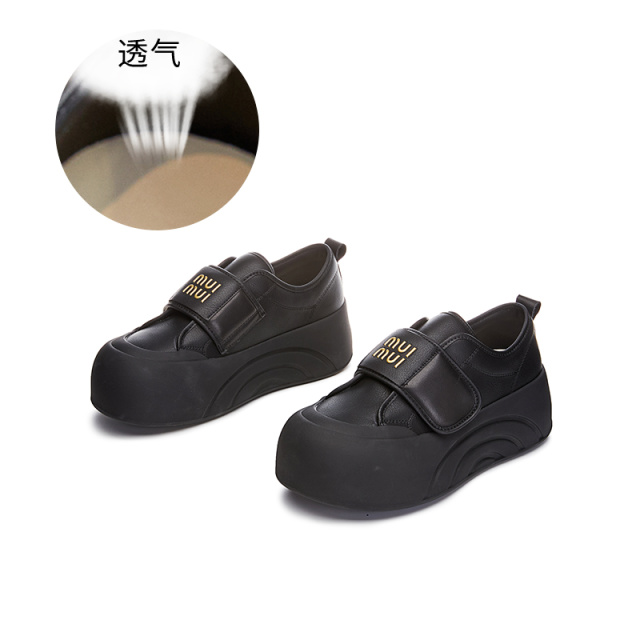 11577920.墨斯本头层牛皮小白鞋女2025春季新款魔术贴大头板鞋女休闲厚底百搭鞋子11679