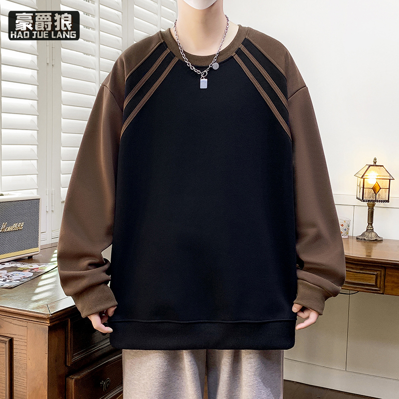 11578424.辑明线坎肩圆领春款卫衣春秋新款青少年潮流百搭卫衣