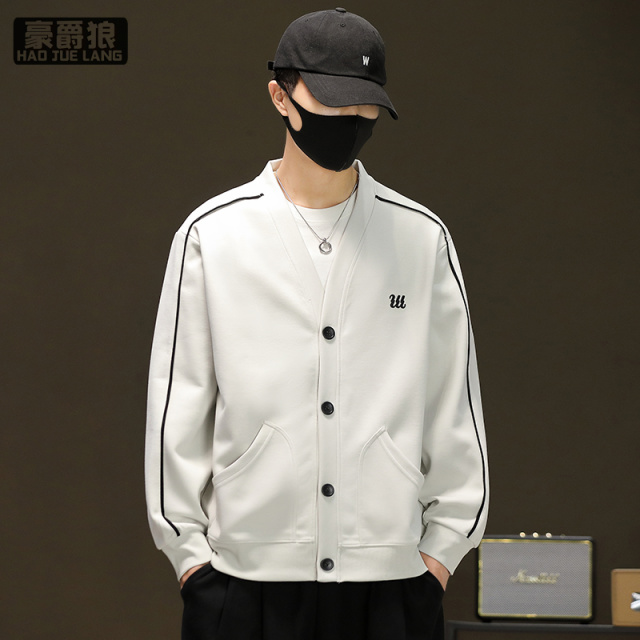 11578426.开衫卫衣男士新款休闲宽松外套男装春季潮流个性上衣服爆款