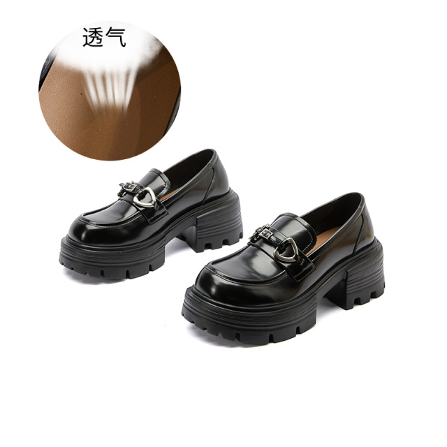 11577904.墨斯本发泡底羊皮垫小皮鞋女2025春季新款英伦风乐福鞋休闲百搭复古女鞋11699