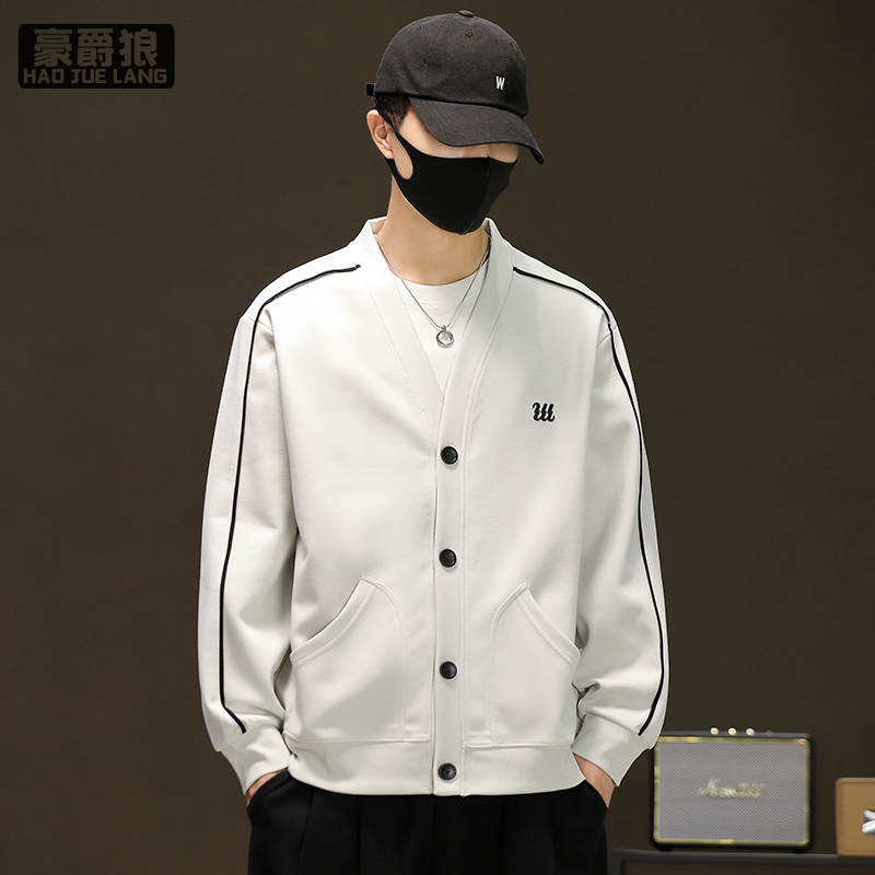 11578426.开衫卫衣男士新款休闲宽松外套男装春季潮流个性上衣服爆款