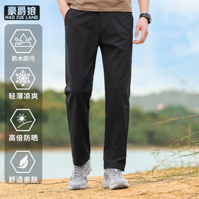 11593249.中年男士裤子裤春夏新款休闲运动中老年人爸爸装夏季宽松男裤