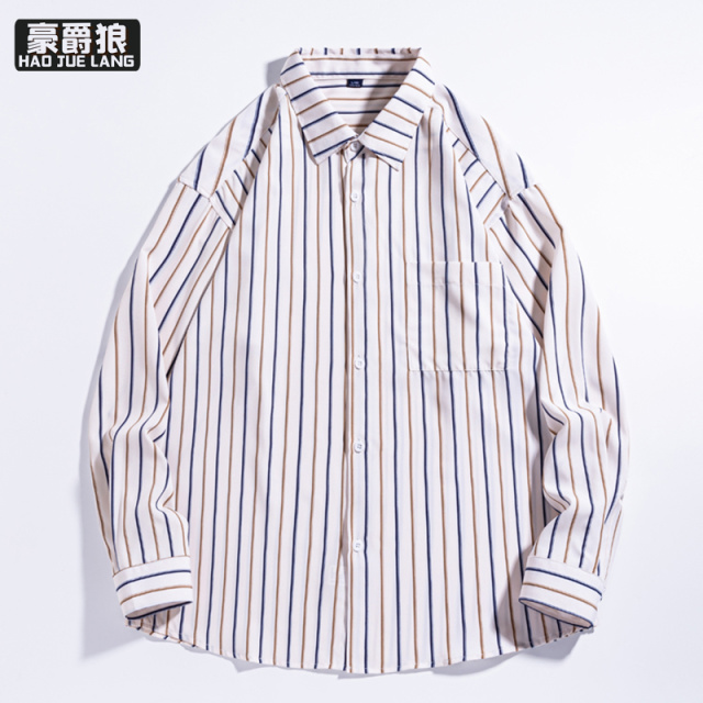 11593299.春秋日系复古港风花衬衫男小众设计感潮流痞帅宽松长袖衬衣