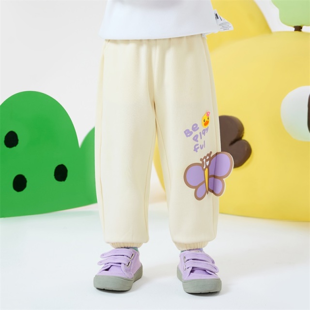 12661843.B.Duck小黄鸭童装女童洋气卫裤春装2025新款百搭运动裤