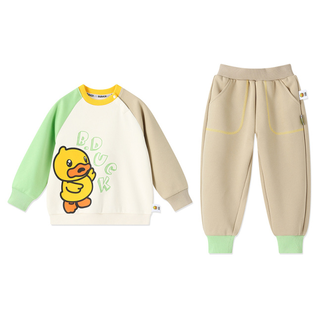 12661851.B.Duck小黄鸭童装男童运动服套装儿童卫衣卫裤2025春季新款宽松休闲两件套