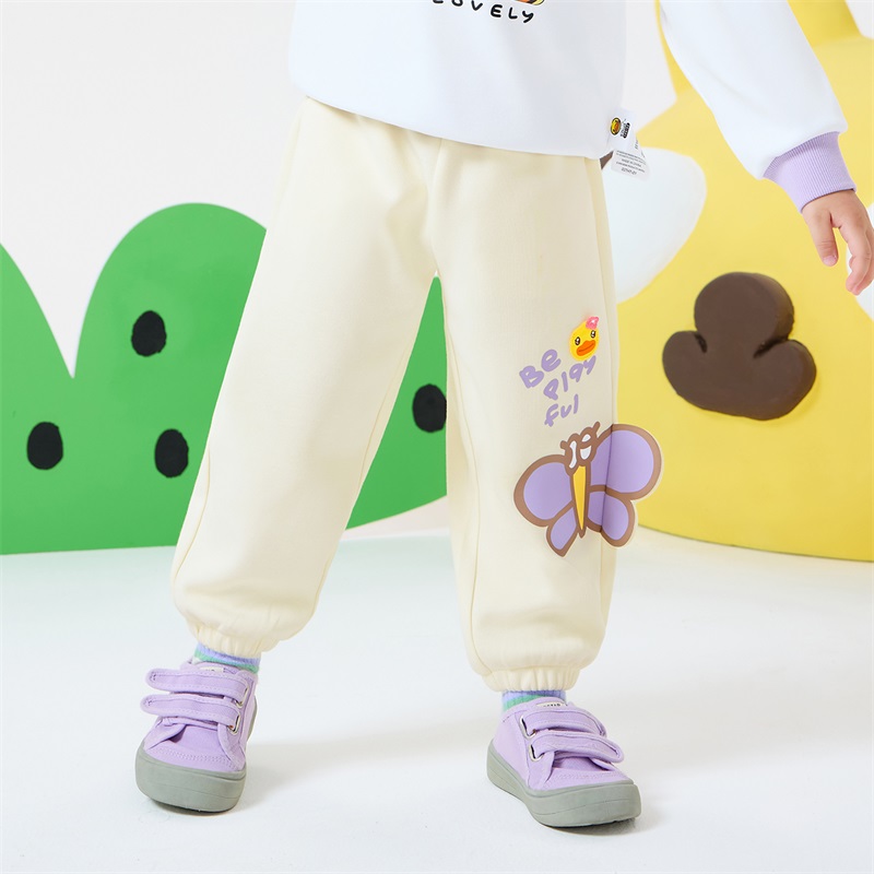 12661843.B.Duck小黄鸭童装女童洋气卫裤春装2025新款百搭运动裤