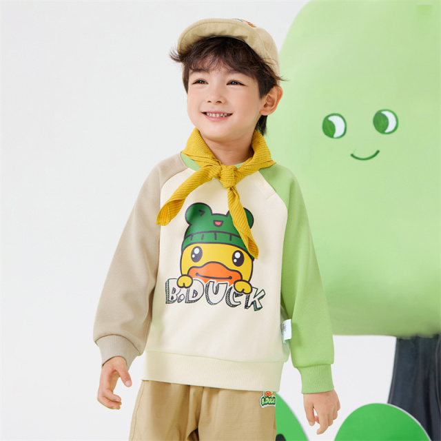 12661872.B.Duck小黄鸭童装男童卫衣2025春秋新款中小童卡通印花圆领上衣