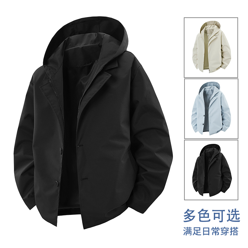 11606040.淘贝鼠春秋新款男式假两件美式潮流外套型男百搭夹克【淘贝鼠男装1】