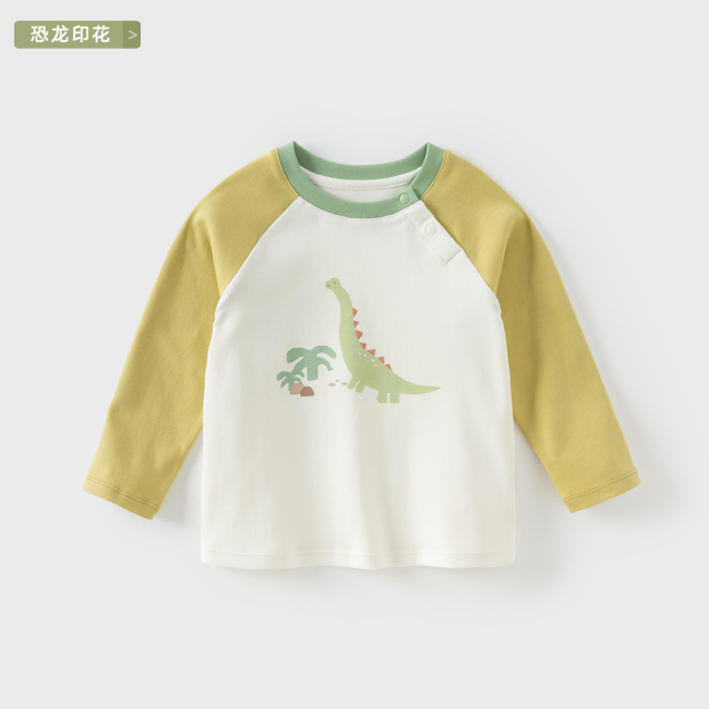 11826864.戴维贝拉儿童长袖T恤秋冬男童打底衫女宝宝纯棉印花上衣