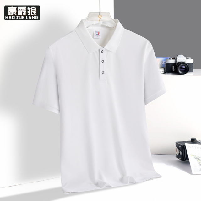 11632696.男士夏季短袖POLO男翻领爸爸夏装莱赛尔冰丝薄款体恤上衣服
