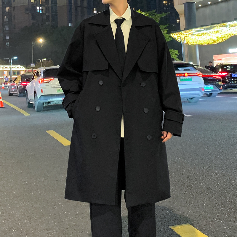 11648280.季婕春秋上新男款中长款双排扣风衣美式潮流百搭外套【季婕男装1】