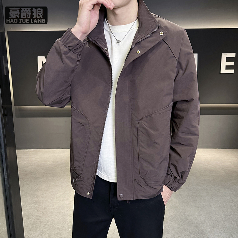 11655613.新款开春男装外套男士今年流行爆款休闲百搭立领夹克潮流衣服
