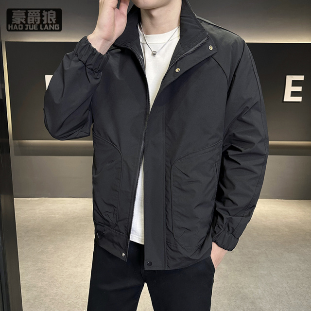 11655613.新款开春男装外套男士今年流行爆款休闲百搭立领夹克潮流衣服