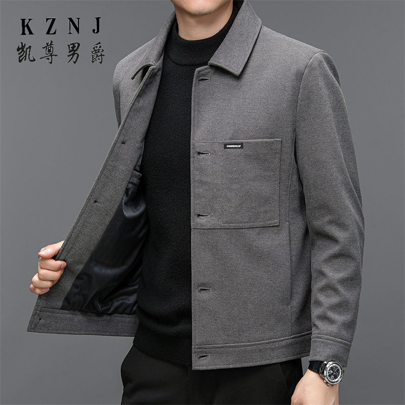 11656903.翻领男士夹克厚款2025春秋季通勤商务休闲茄克衫上衣外套
