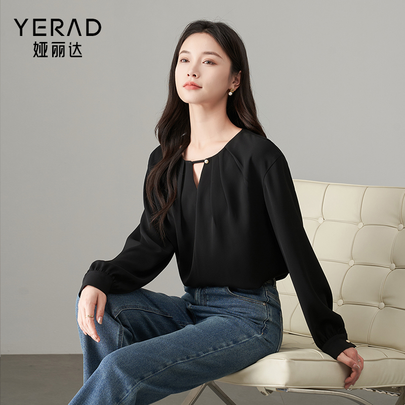 11658775.【娅丽达】高级感小众衬衫女气质通勤百搭休闲衬衣