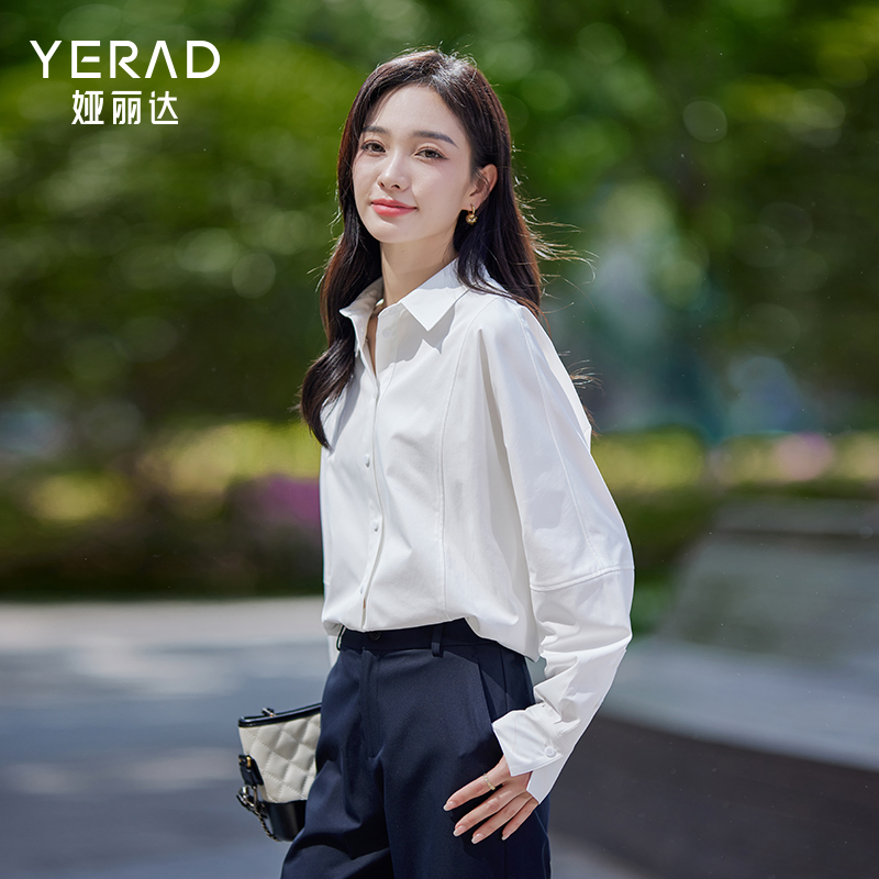 11658815.【娅丽达】休闲百搭长袖衬衫女优雅通勤时尚衬衣女