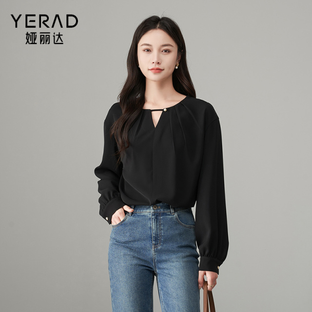 11658775.【娅丽达】高级感小众衬衫女气质通勤百搭休闲衬衣