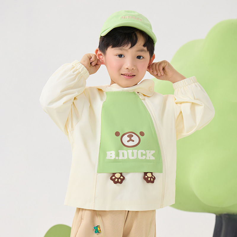 12661902.B.Duck小黄鸭童装男女童休闲外套春季新款宽松防水防风上衣