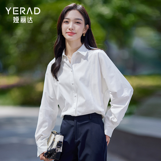 11658815.【娅丽达】休闲百搭长袖衬衫女优雅通勤时尚衬衣女