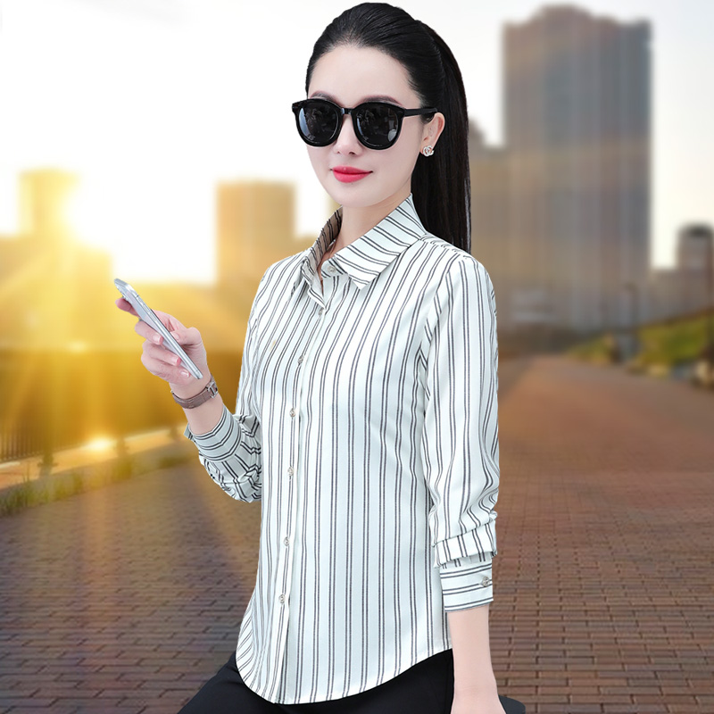 11668069.7-CHAOY春秋上新女款竖条纹洋气百搭职业装气质长袖衬衫【7-CHAOY女装1】
