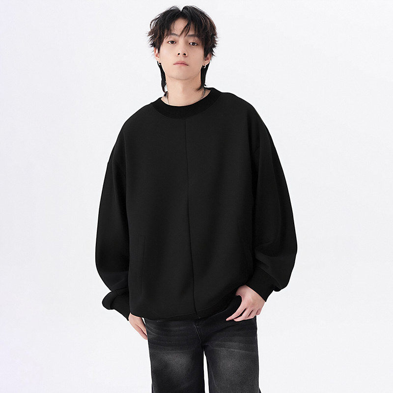11664151.七玻威春秋上新男款圆领拉链潮流宽松百搭卫衣【七玻威男装1】