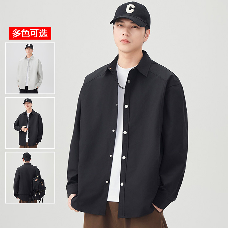 11664222.衣仕梵春秋新款男式潮流简约衬衫宽松有型外搭【衣仕梵男装1】