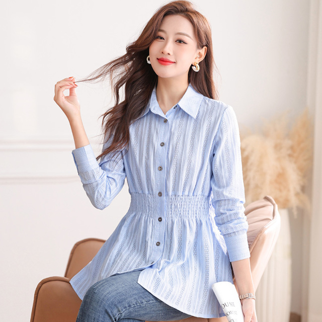11668063.7-CHAOY春秋上新女款中长款收腰简雅温柔百搭气质衬衫【7-CHAOY女装1】