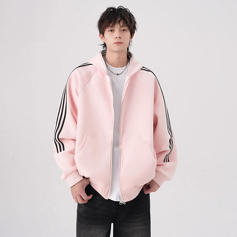 11664177.七玻威春秋上新男款连帽开衫潮牌美式运动风宽松青少年百搭卫衣【七玻威男装1】