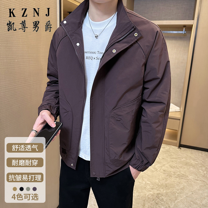 11669771.2025春季新款男士立领夹克潮流帅气工装上衣休闲百搭外套