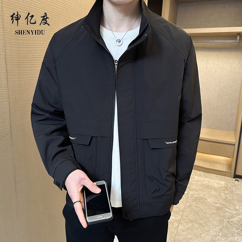 11669946.春季立领夹克男2024新款韩版休闲外套上衣