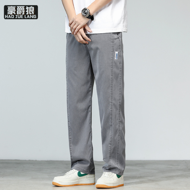 11669674.莱赛尔天丝男士休闲裤春夏季新款冰丝薄宽松垂感直筒裤子