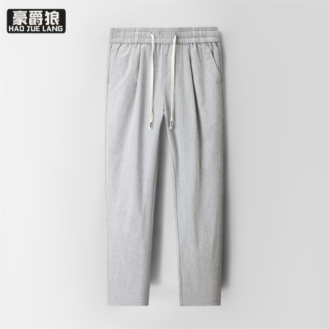 11669667.男裤春夏季棉麻亚麻宽松透气男士冰丝休闲长裤直筒夏装夏裤子