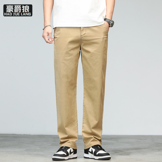 11669671.休闲裤春季新款松紧腰直筒裤男款时尚流行潮流洋气青年长裤