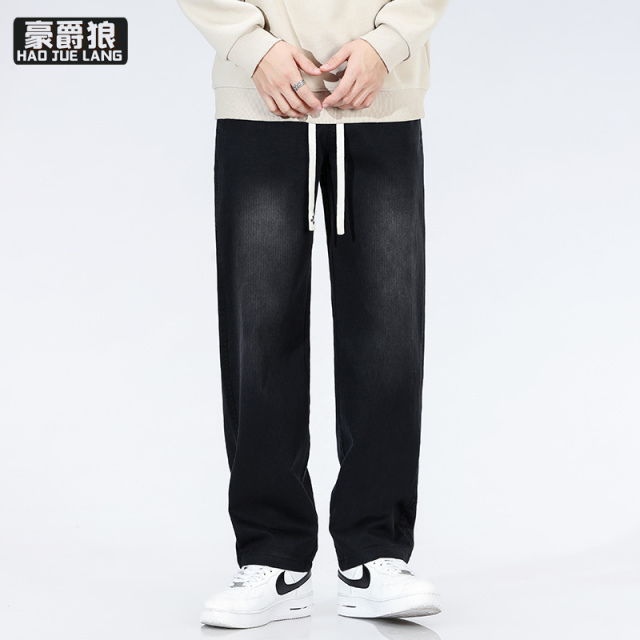 11669665.夏季新款超薄天丝阔腿牛仔裤男士冰丝薄款宽松直筒长裤子男款