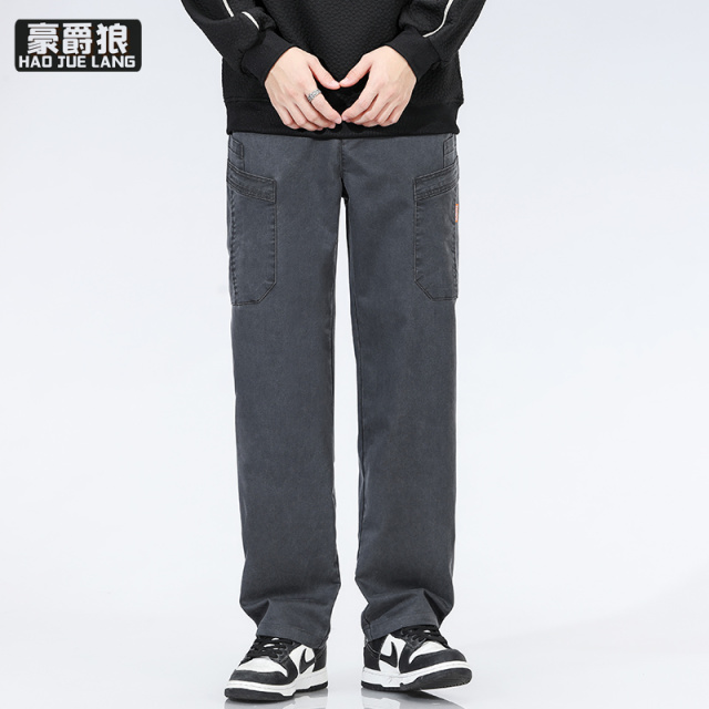 11669722.休闲牛仔裤男宽松直筒潮流垂感爸爸装运动裤子男春秋季