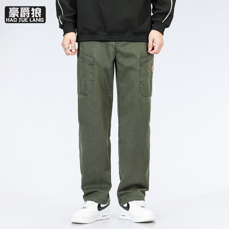 11669722.休闲牛仔裤男宽松直筒潮流垂感爸爸装运动裤子男春秋季