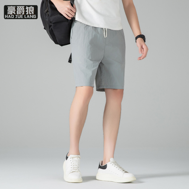 11676295.冰丝短裤男士夏季新款速干外穿中裤简约休闲宽松运动五分裤子