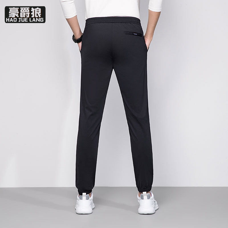 11676224.春夏速干透气四面弹男夏季百搭直筒冰丝裤抽绳腰通勤休闲裤