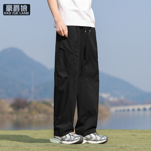 11676293.春夏新款休闲百搭直筒宽松阔腿长裤男士爆款潮流工装裤