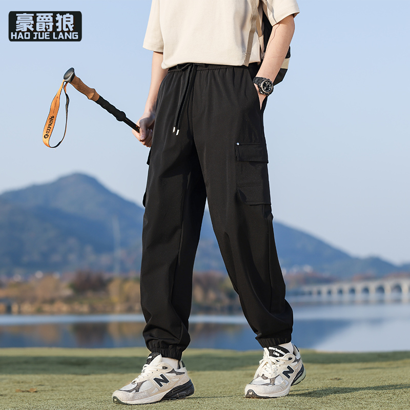 11676307.工装裤男春夏季宽松直筒美式休闲长裤男夏天潮牌速干透气运动裤