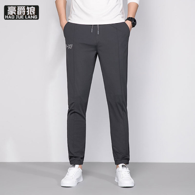 11676224.春夏速干透气四面弹男夏季百搭直筒冰丝裤抽绳腰通勤休闲裤