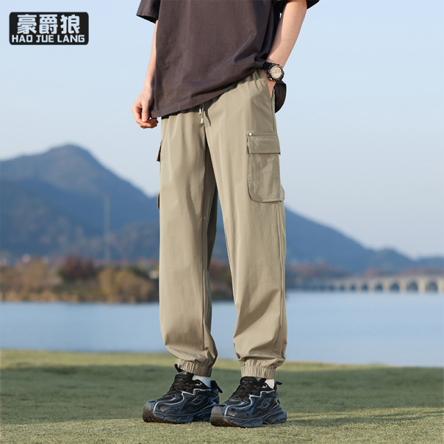 11676307.工装裤男春夏季宽松直筒美式休闲长裤男夏天潮牌速干透气运动裤