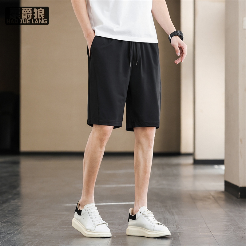 11676252.夏季男士冰丝五分裤宽松休闲薄款速干运动休闲裤子透气短裤男